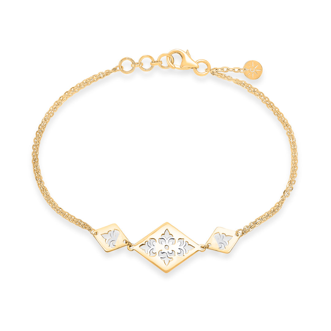 Glorious Essence Yellow Gold Flexible Bracelet for Women