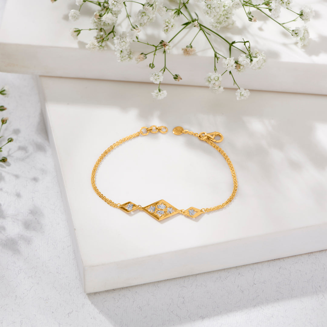 Glorious Essence Yellow Gold Flexible Bracelet for Women