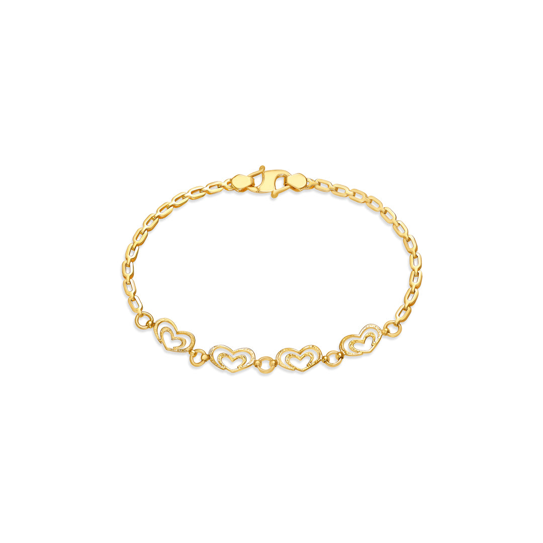 Harmonic Hues Yellow Gold Flexible Bracelet For Women