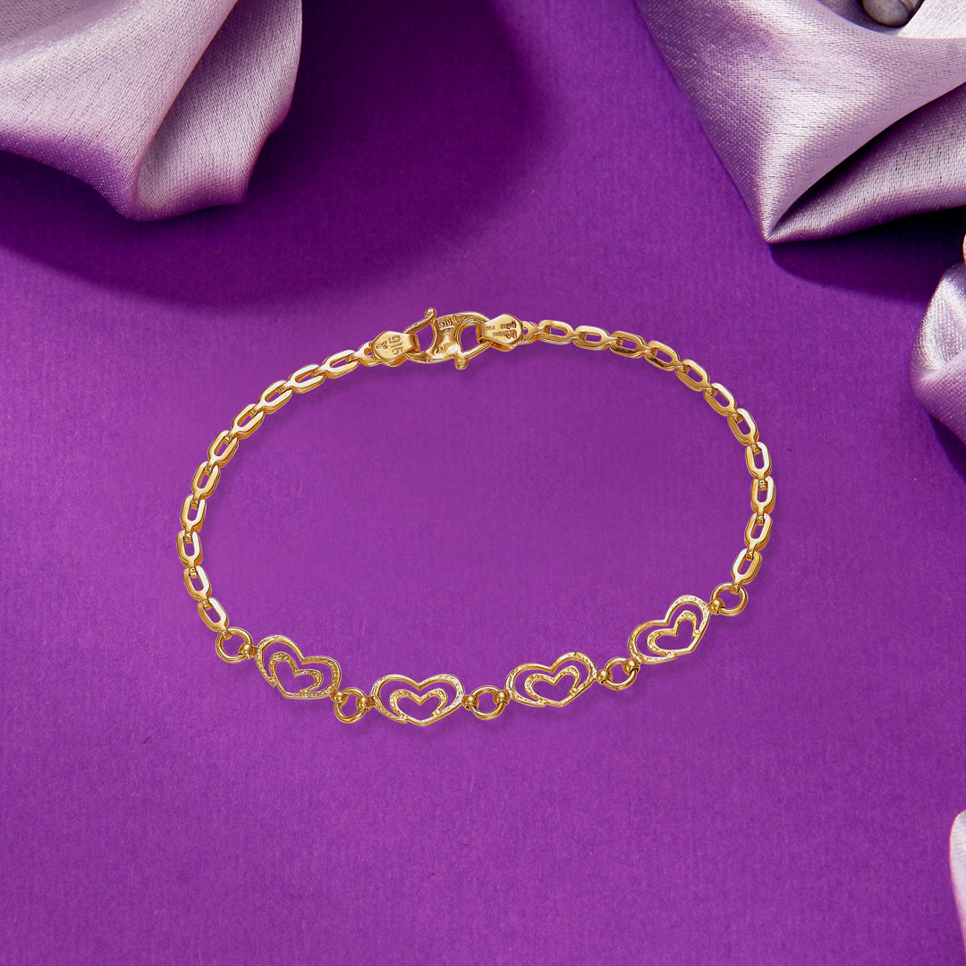 Harmonic Hues Yellow Gold Flexible Bracelet For Women