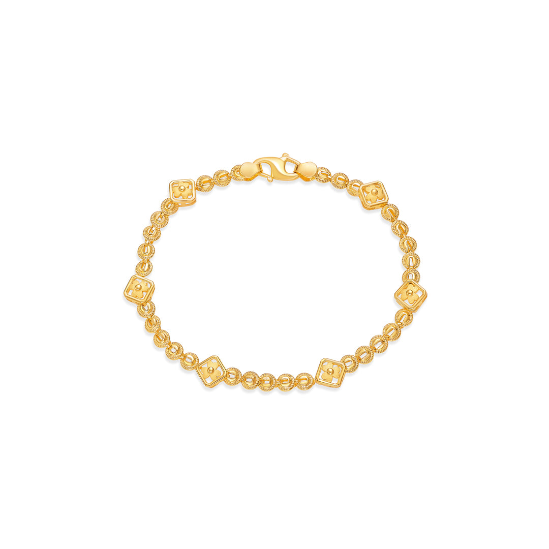 Nectar Yellow Gold Flexible Bracelet For Women