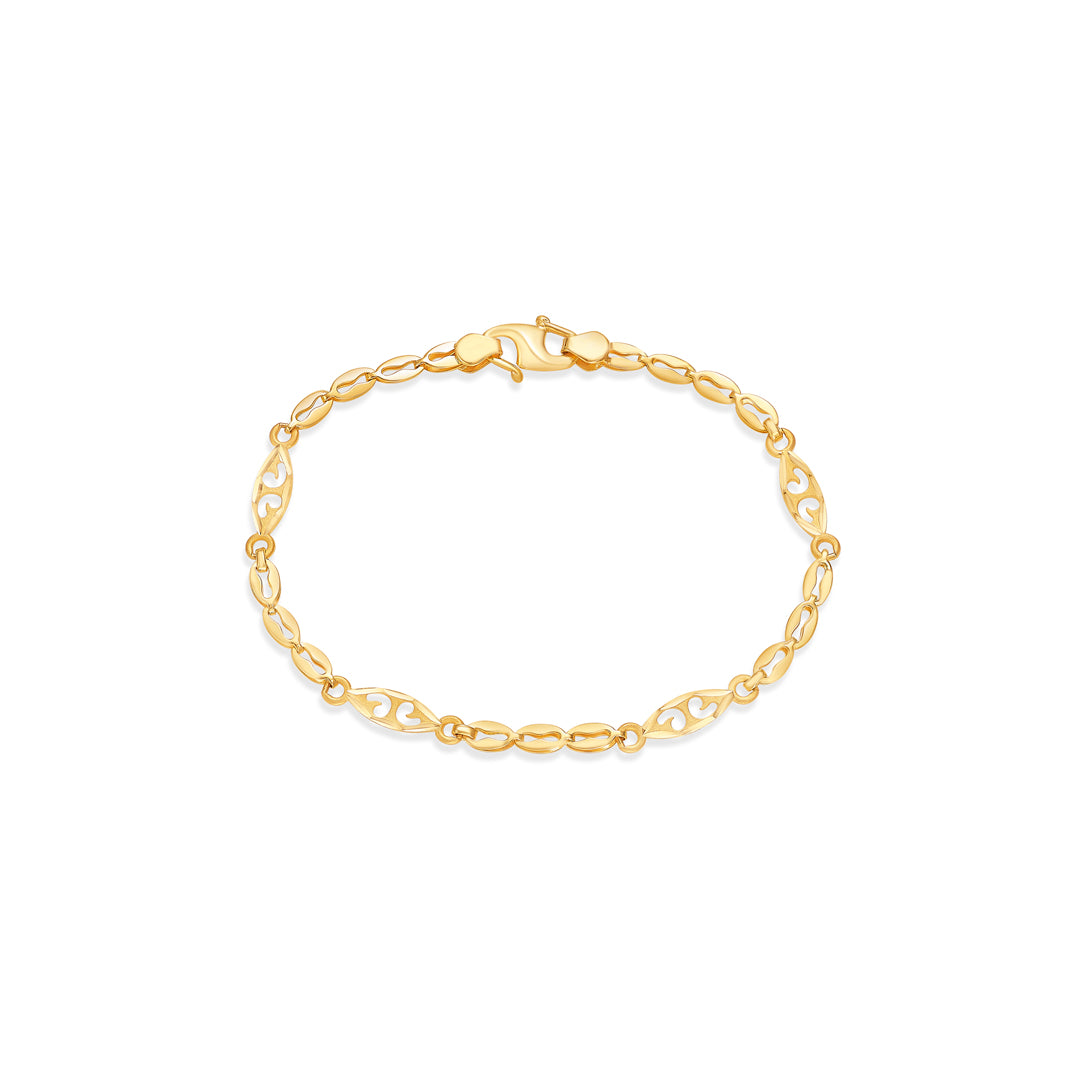 Luminous Loop Yellow Gold Flexible Bracelet For Women