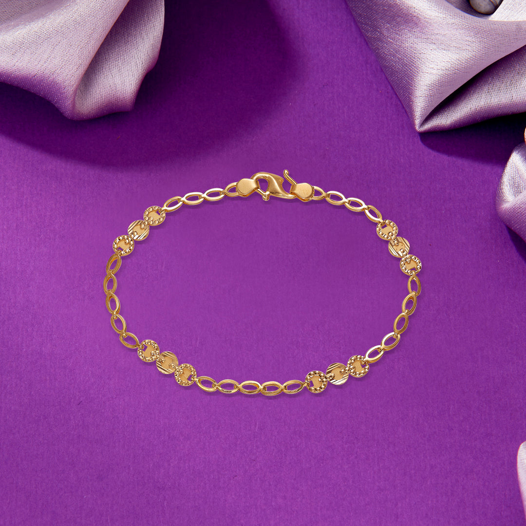 Grace Yellow Gold Flexible Bracelet For Women