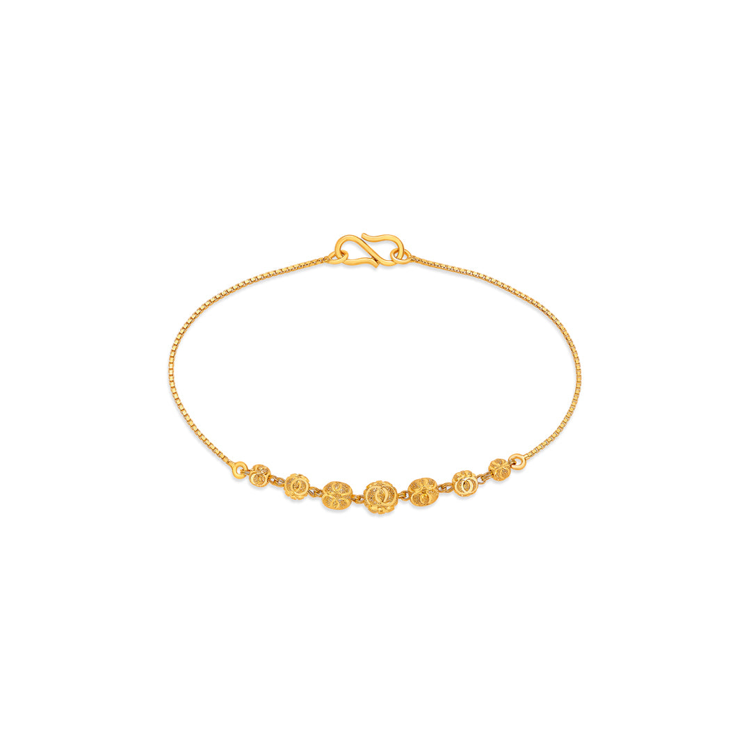 silent solace yellow gold flexible bracelet for women