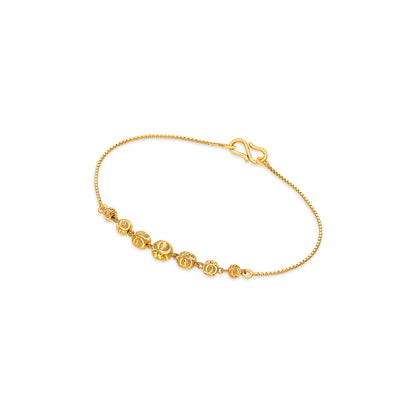 Silent Solace Yellow Gold Flexible Bracelet For Women
