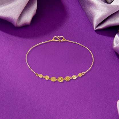 Silent Solace Yellow Gold Flexible Bracelet For Women