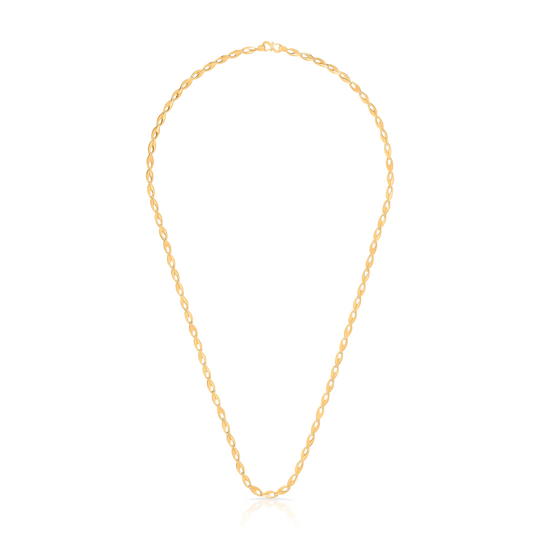 Streamlined Charm Yellow Gold Chain For Unisex