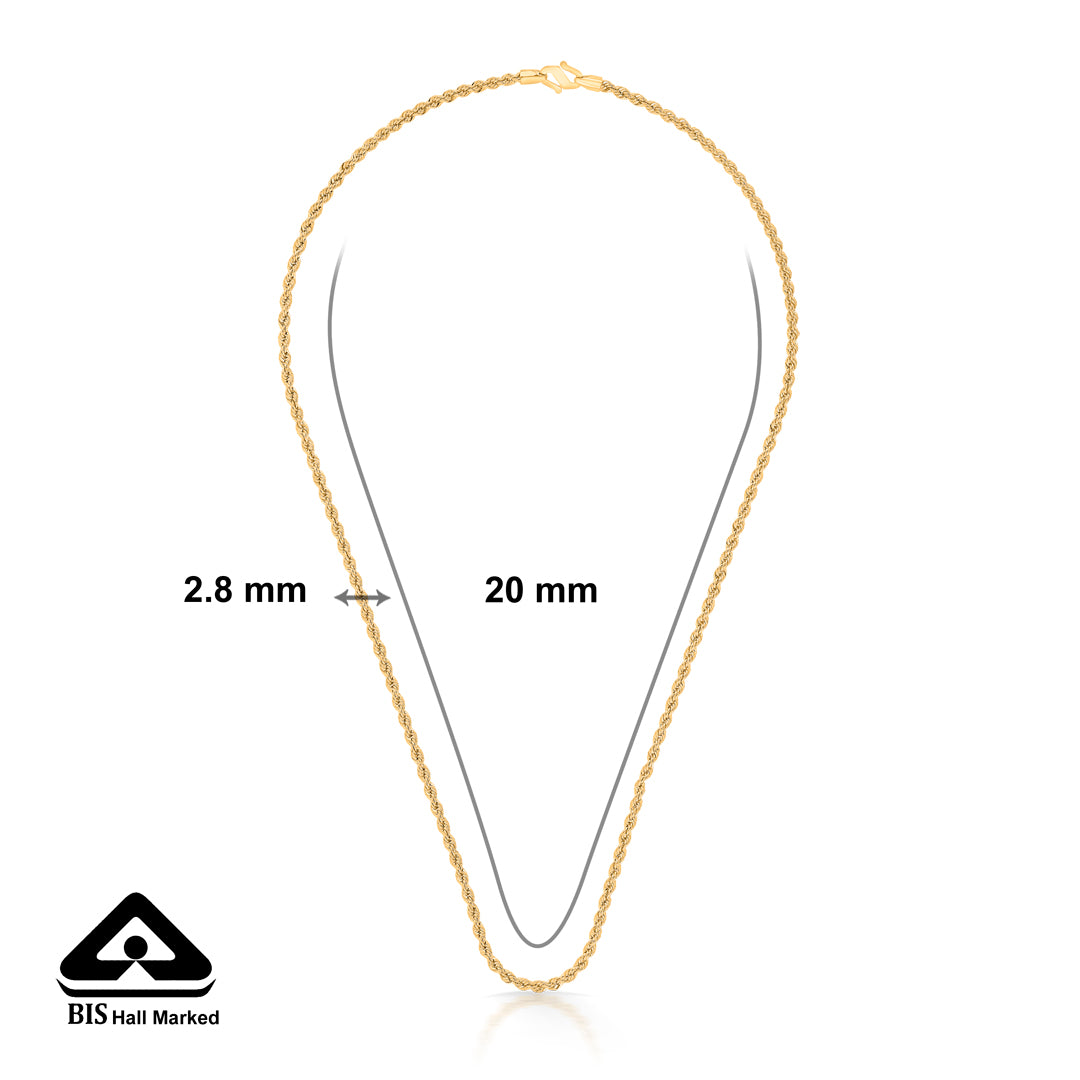 radiant simplicity yellow gold chain for unisex