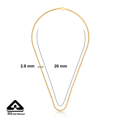 Radiant Simplicity Yellow Gold Chain For Unisex