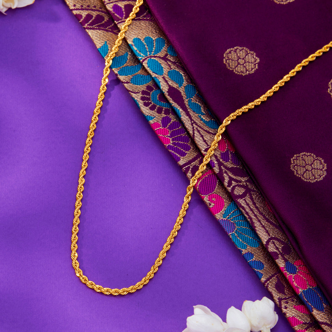 radiant simplicity yellow gold chain for unisex