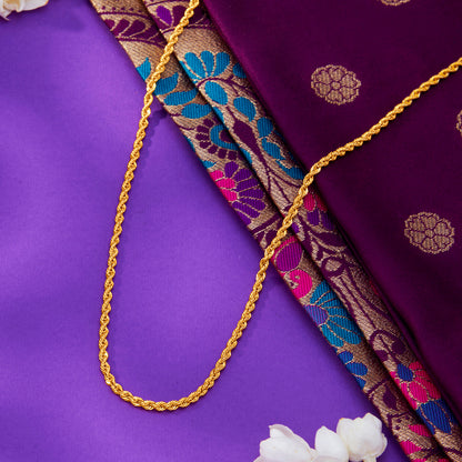 Radiant Simplicity Yellow Gold Chain For Unisex