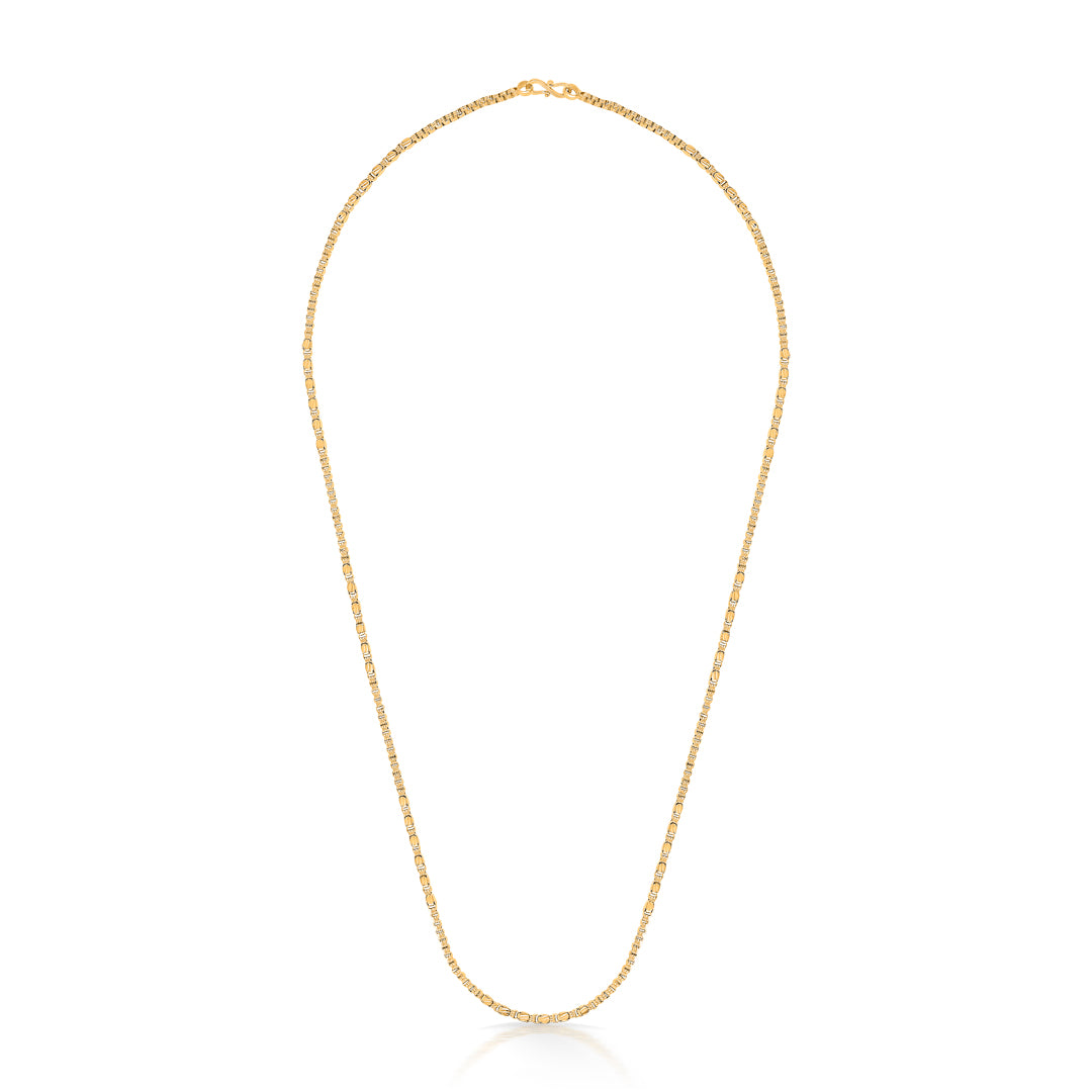 Radiant Flow Yellow Gold Chain For Unisex
