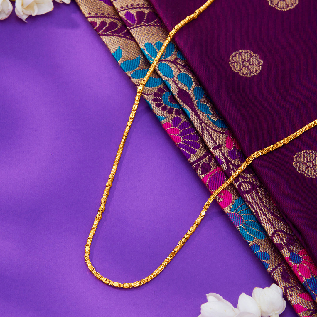 radiant flow yellow gold chain for unisex