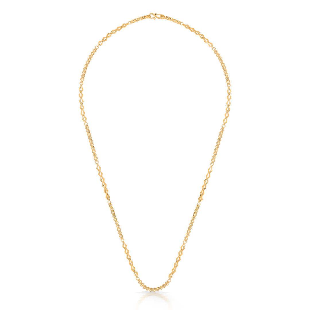 Artful Minimalism Yellow Gold Chain For Unisex