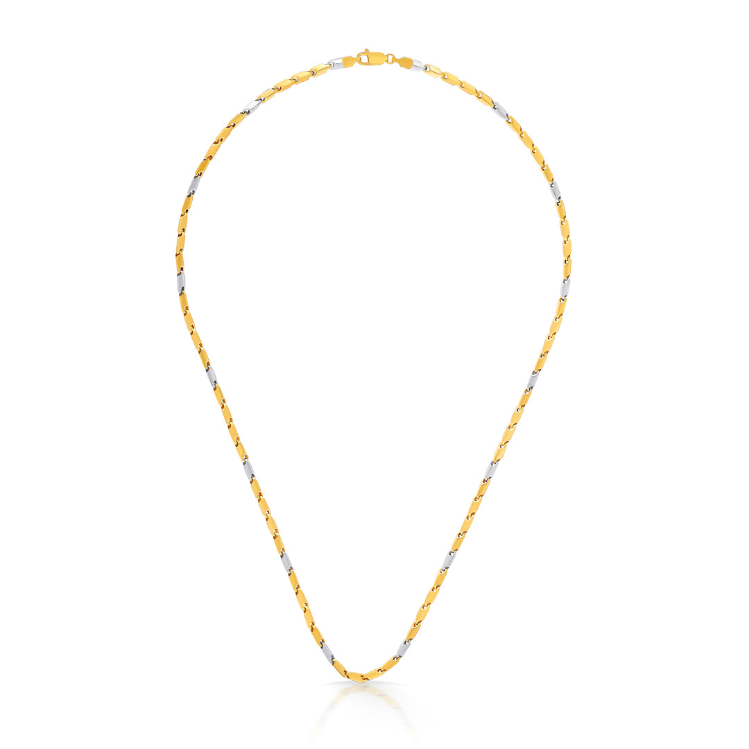 Soft Shimmer Yellow Gold Chain For Unisex