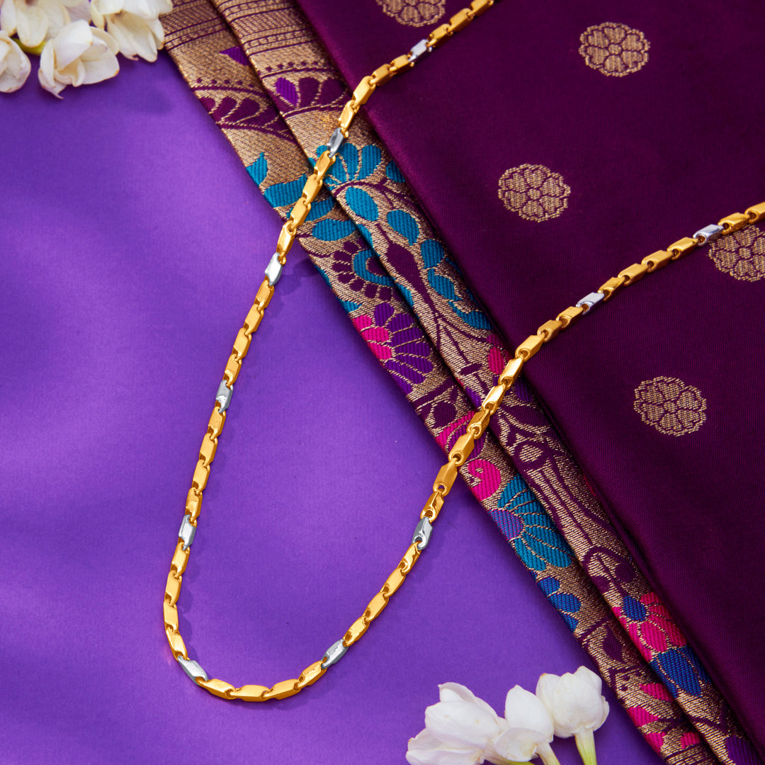 soft shimmer yellow gold chain for unisex