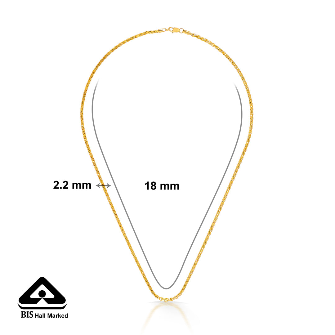sublime strands yellow gold chain for unisex