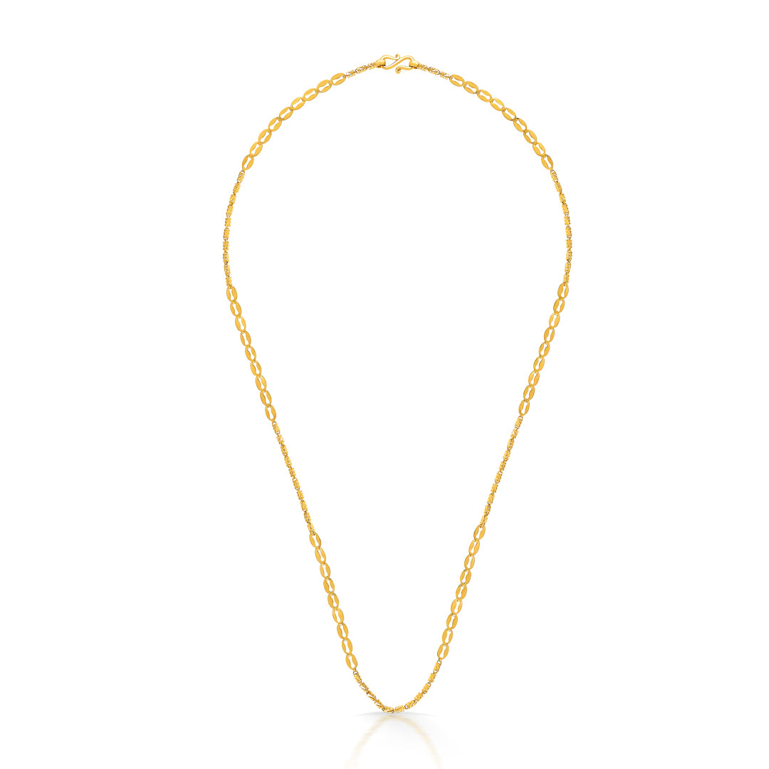 Opulent Flow Yellow Gold Chain For Unisex