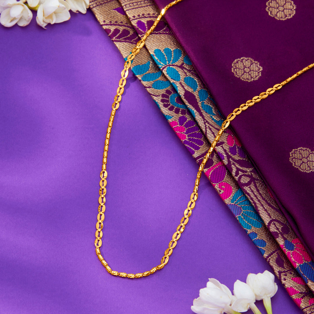 Opulent Flow Yellow Gold Chain For Unisex