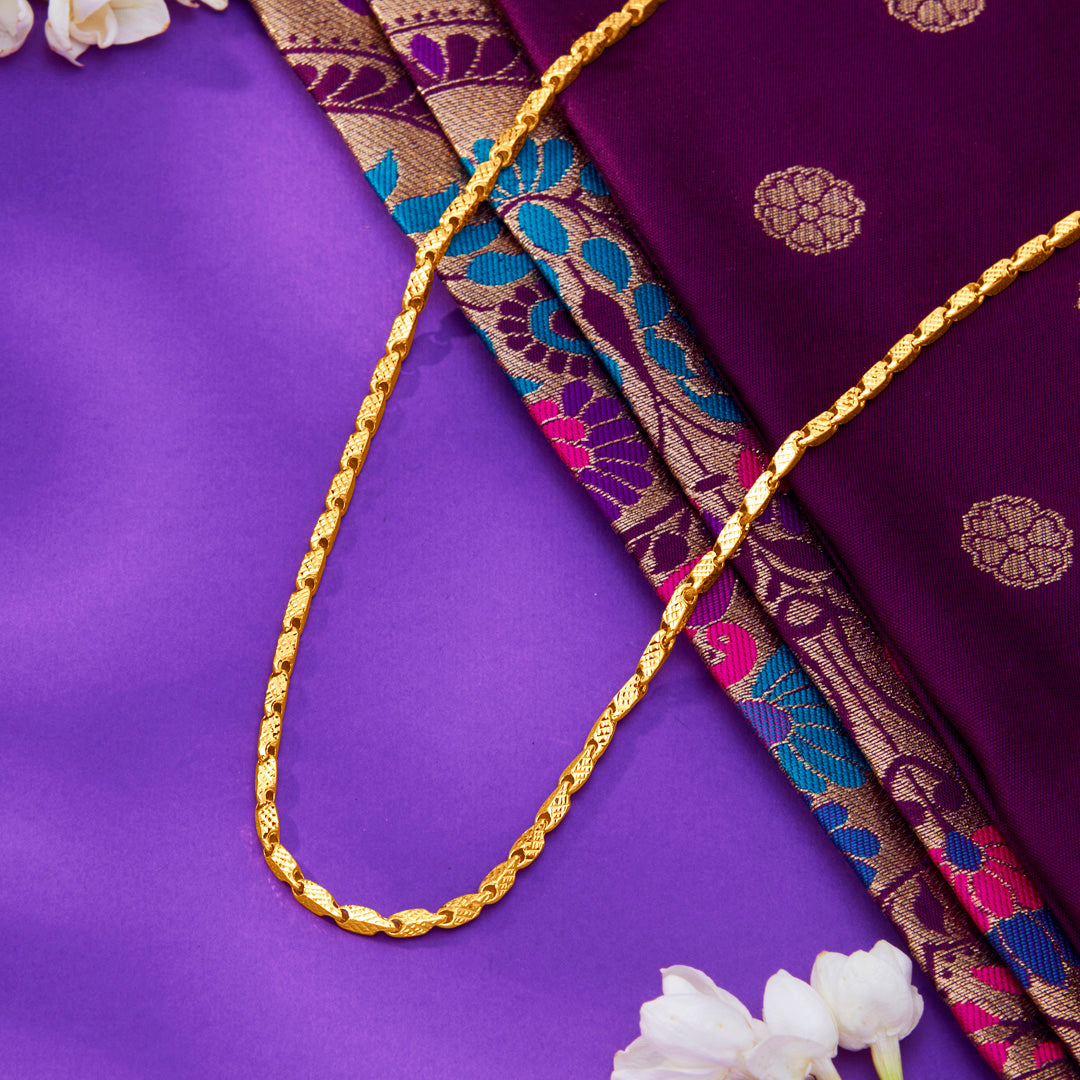 Classic Glowline Yellow Gold Chain For Unisex