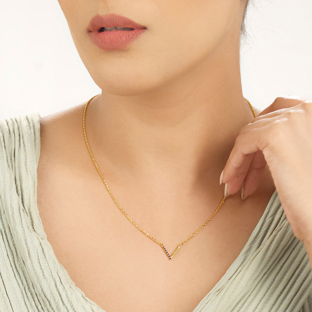 radiant v gold necklace