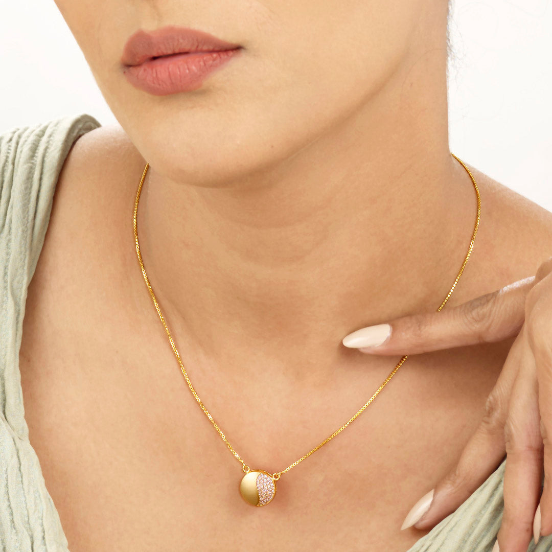 Opal Dawn Modern Gold Necklace