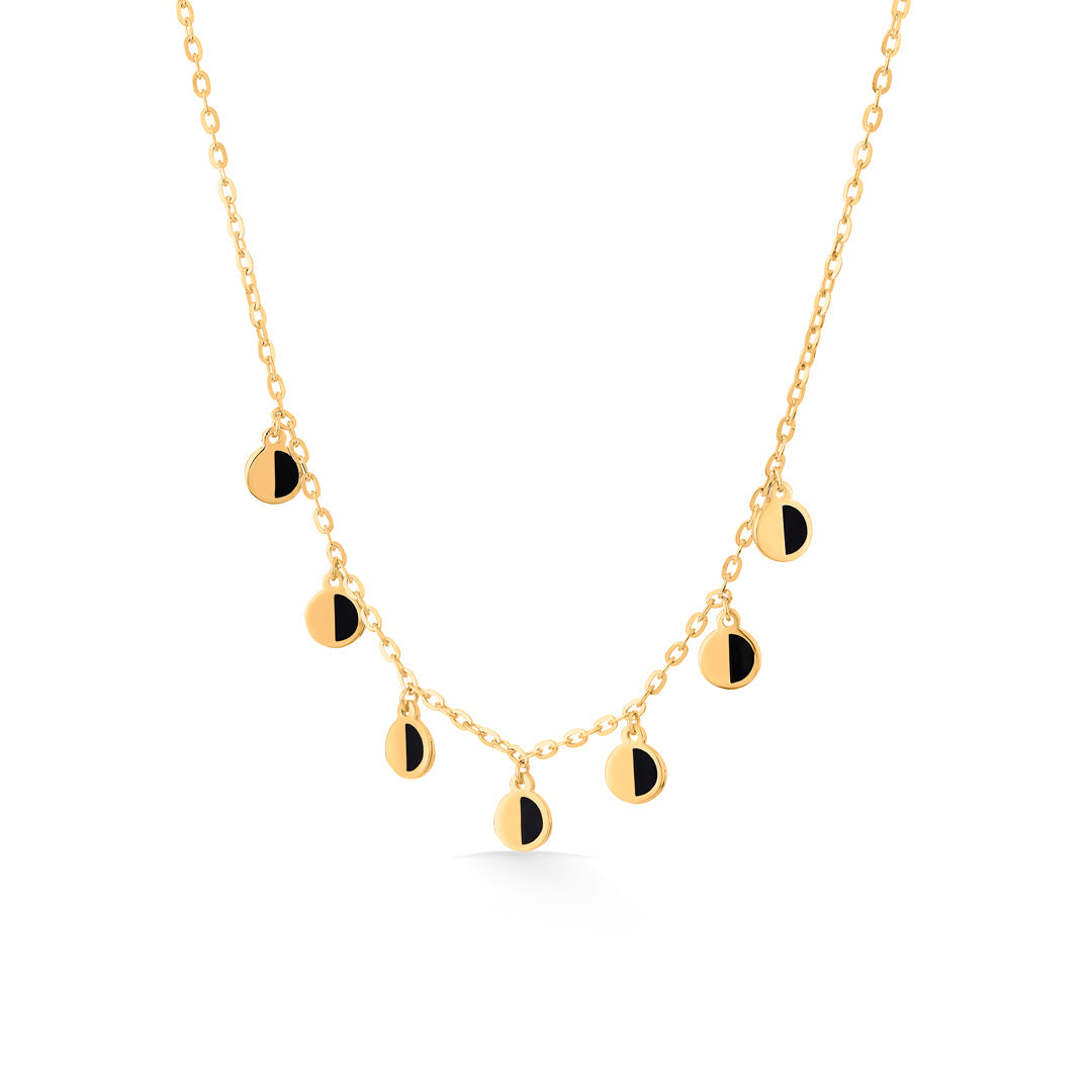 lunar drops modern gold necklace
