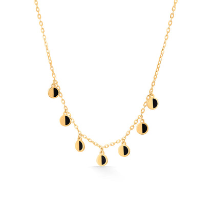 Lunar Drops Modern Gold Necklace
