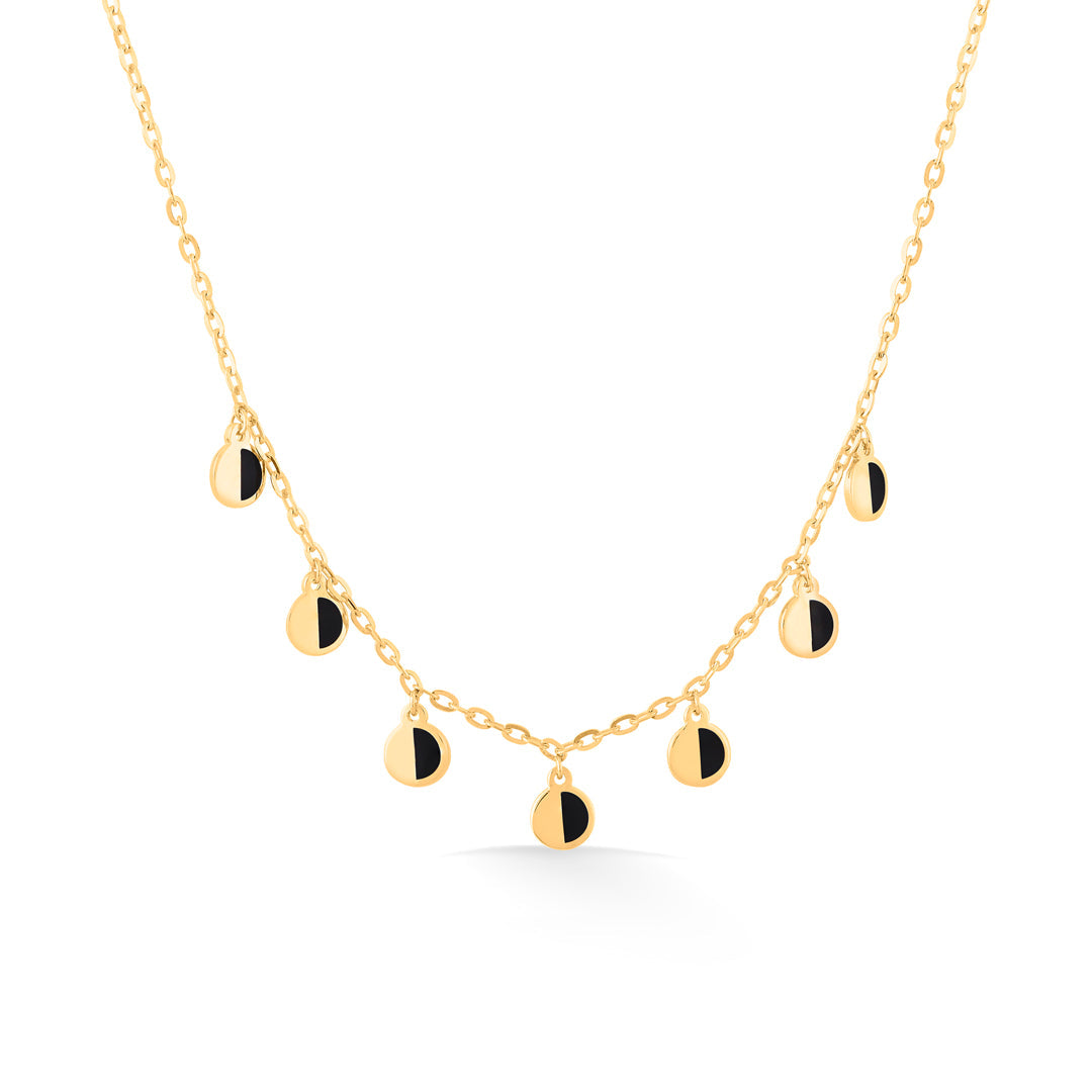 lunar drops modern gold necklace