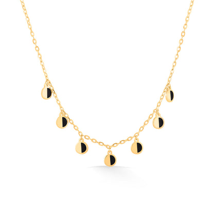 Lunar Drops Modern Gold Necklace