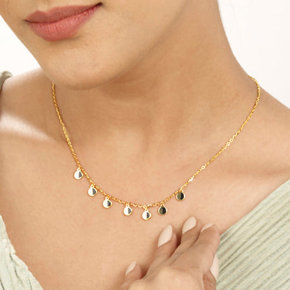 Lunar Drops Modern Gold Necklace