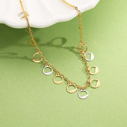 Eclipse Circles Modern Gold Necklace