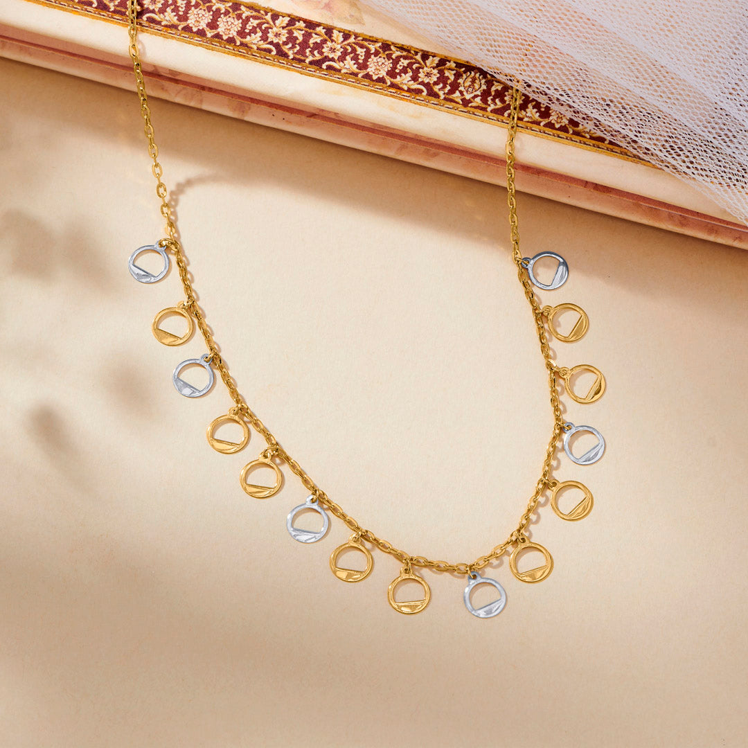 eclipse circles modern gold necklace