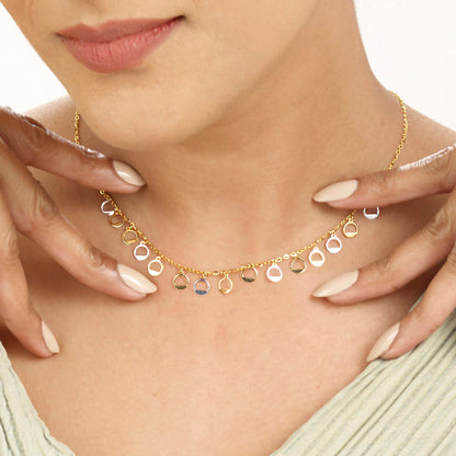 Eclipse Circles Modern Gold Necklace