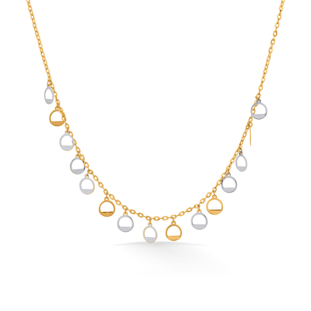 eclipse circles modern gold necklace