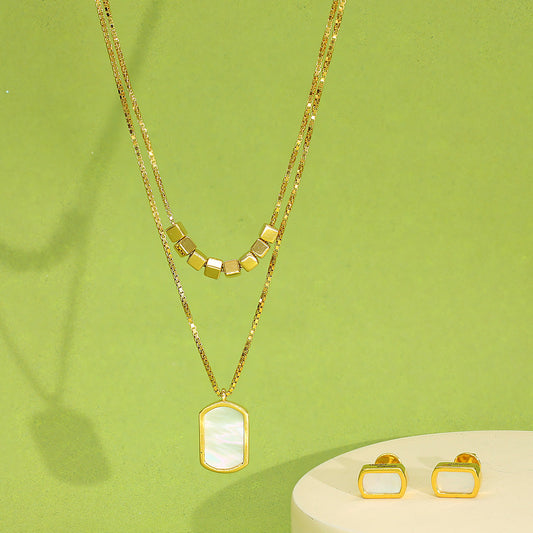 Duo Drape Gold Necklace for Her