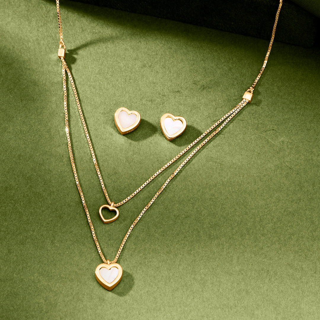 pure heart gold necklace set