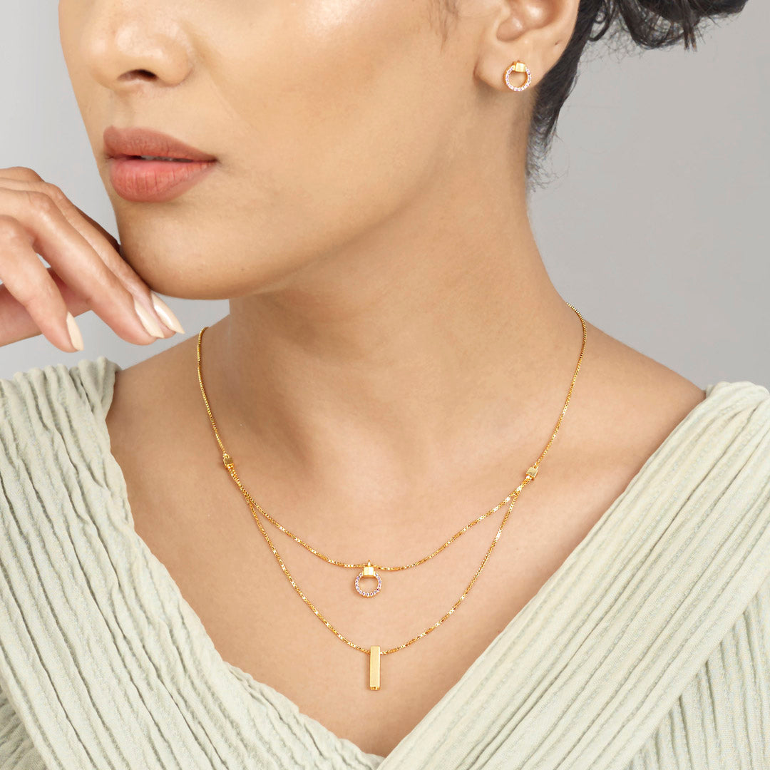 Dainty Sophistication Gold Necklace Set
