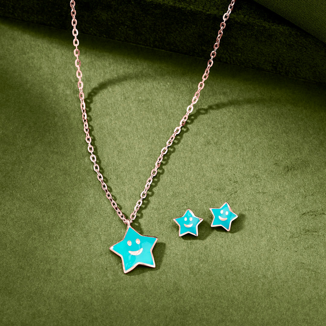shinning star gold necklace kids