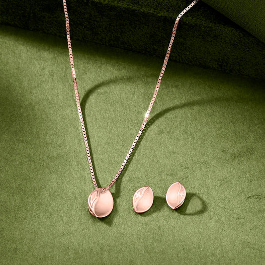 Pink Opal Gold Necklace Set