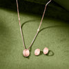Pink Opal Gold Necklace Set