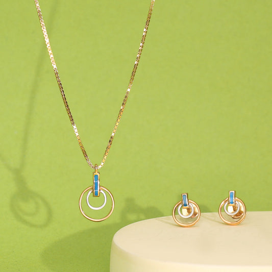 Echo Circle Gold Necklace for Her