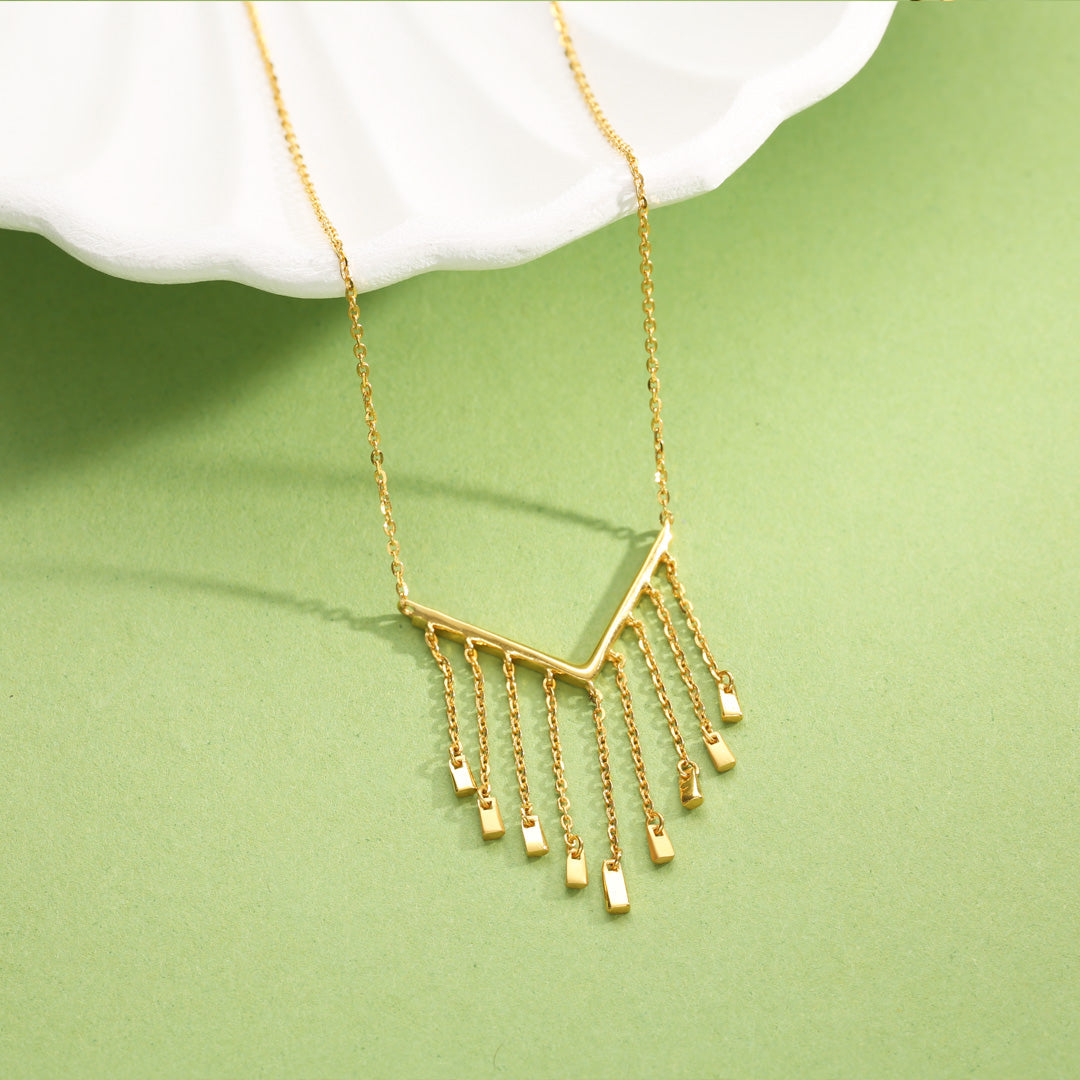 charming rayfall modern gold necklace
