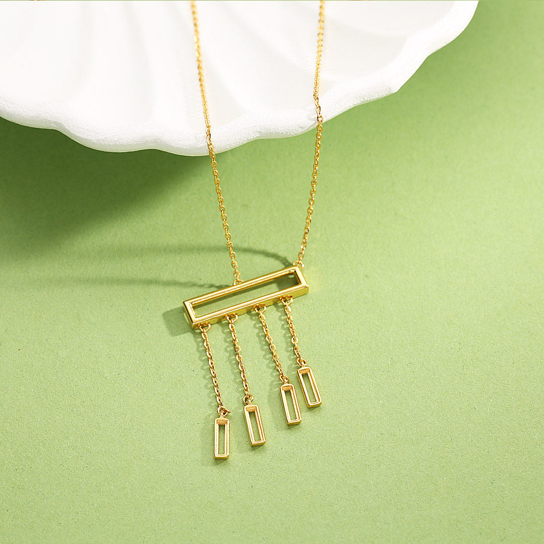 drape bar modern gold necklace