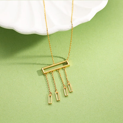 Drape Bar Modern Gold Necklace