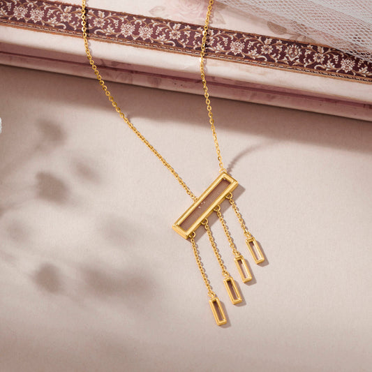 Drape Bar Modern Gold Necklace