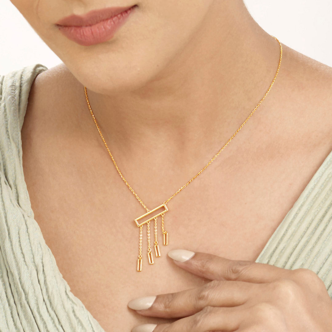 Drape Bar Modern Gold Necklace