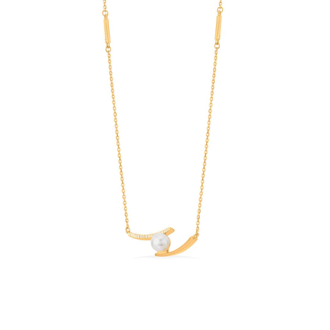 golden swoop modern gold necklace