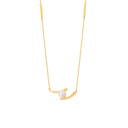 Golden Swoop Modern Gold Necklace