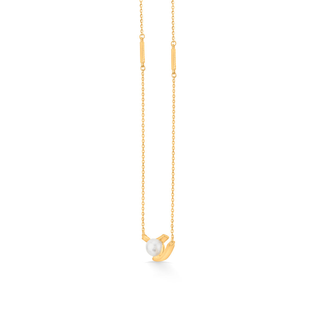 golden swoop modern gold necklace